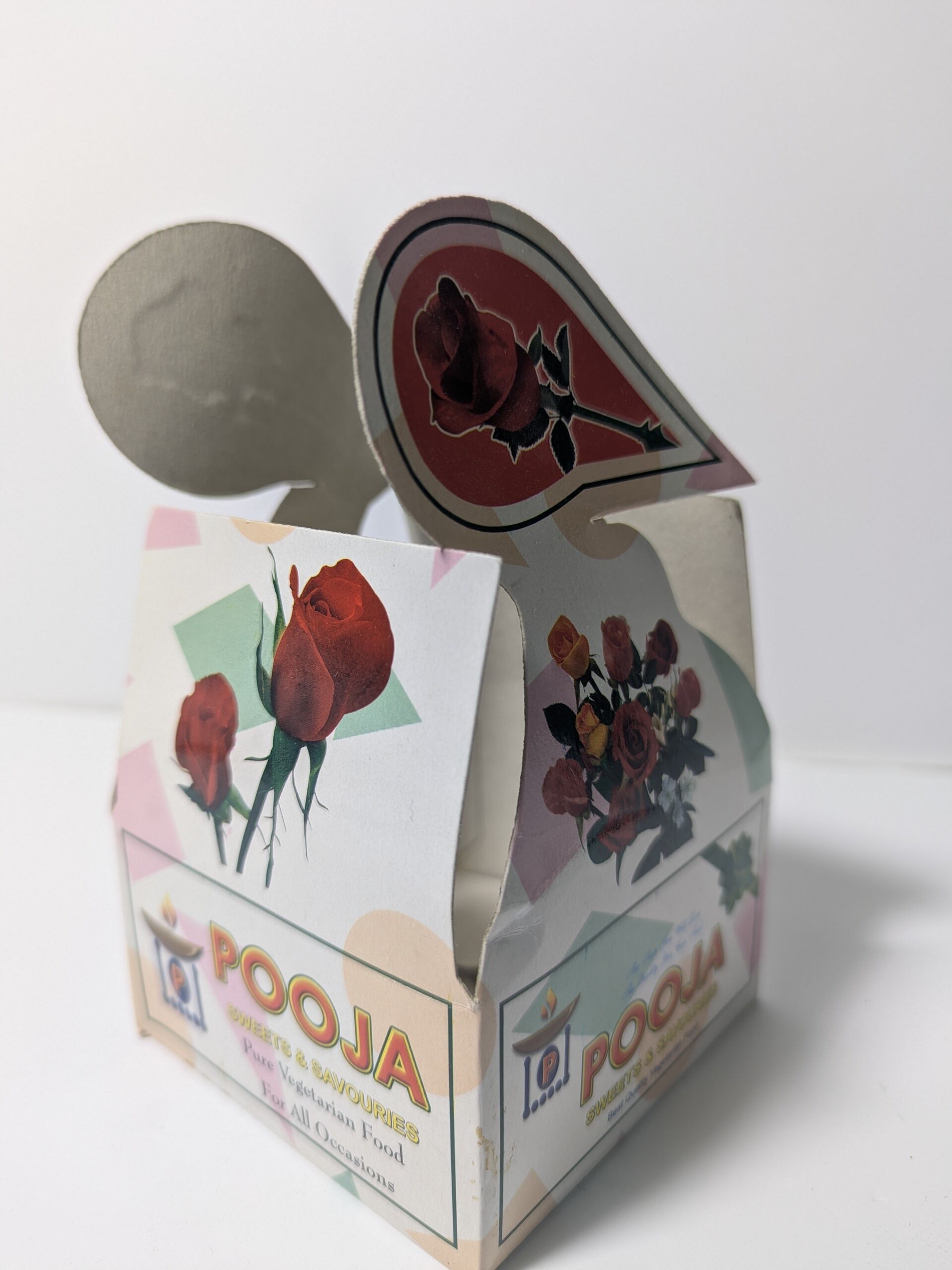 Decorative Packaging Box – “Pooja Sweets & Savouries”