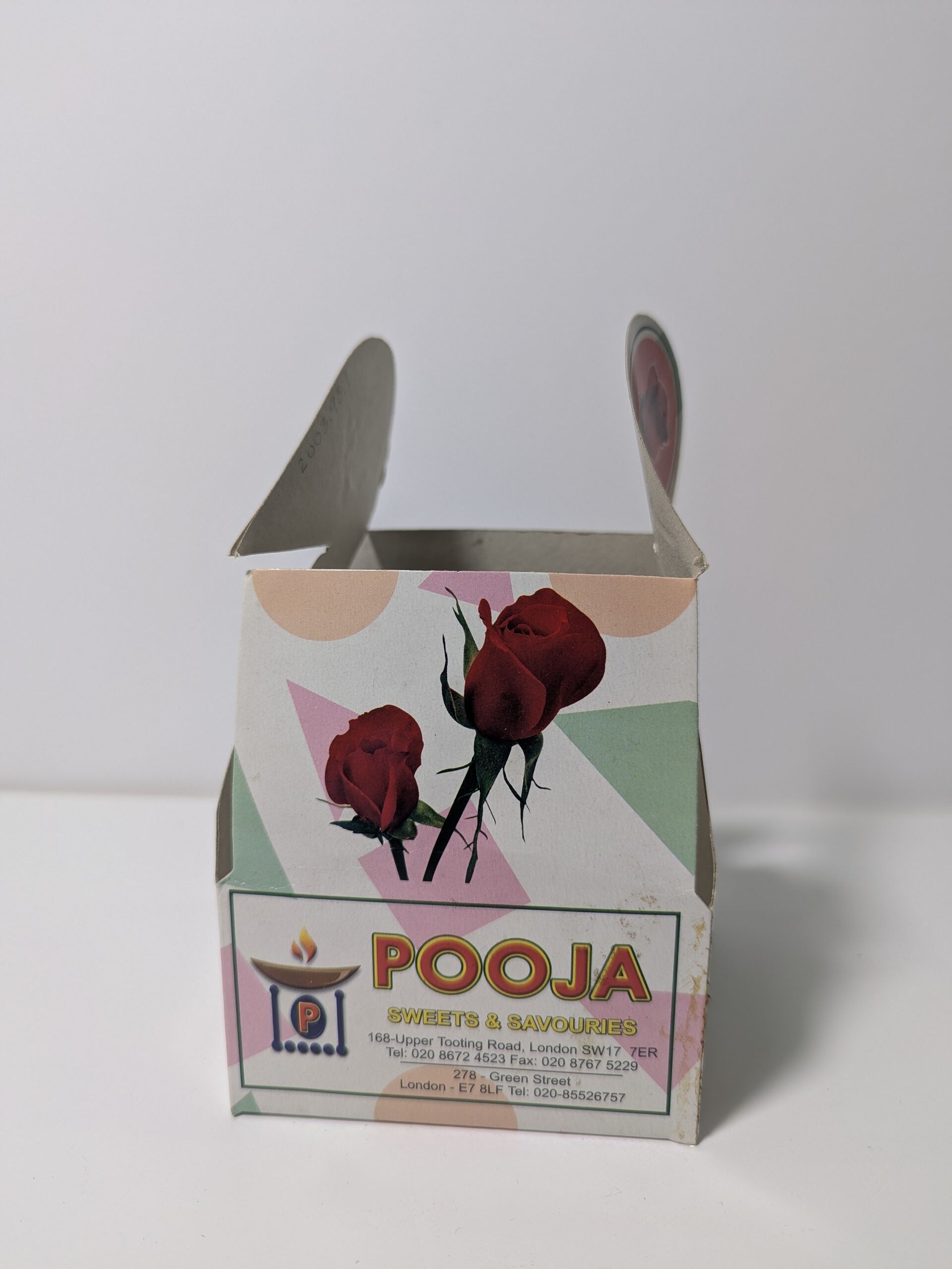 Decorative Packaging Box – “Pooja Sweets & Savouries”