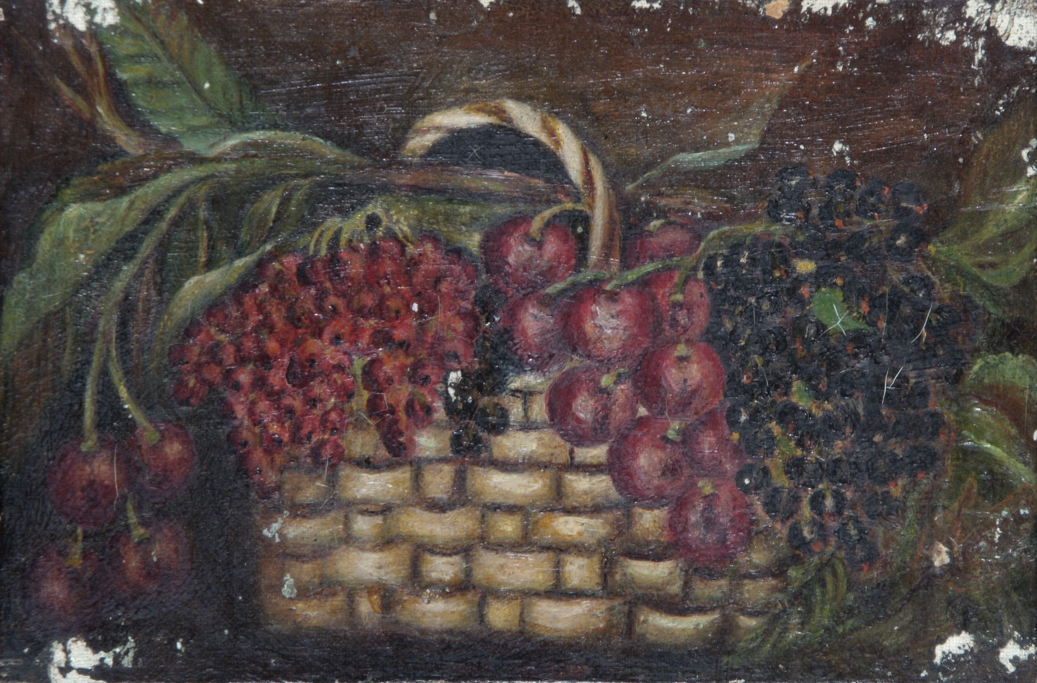 Basket of Cherries and Blackcurrants
