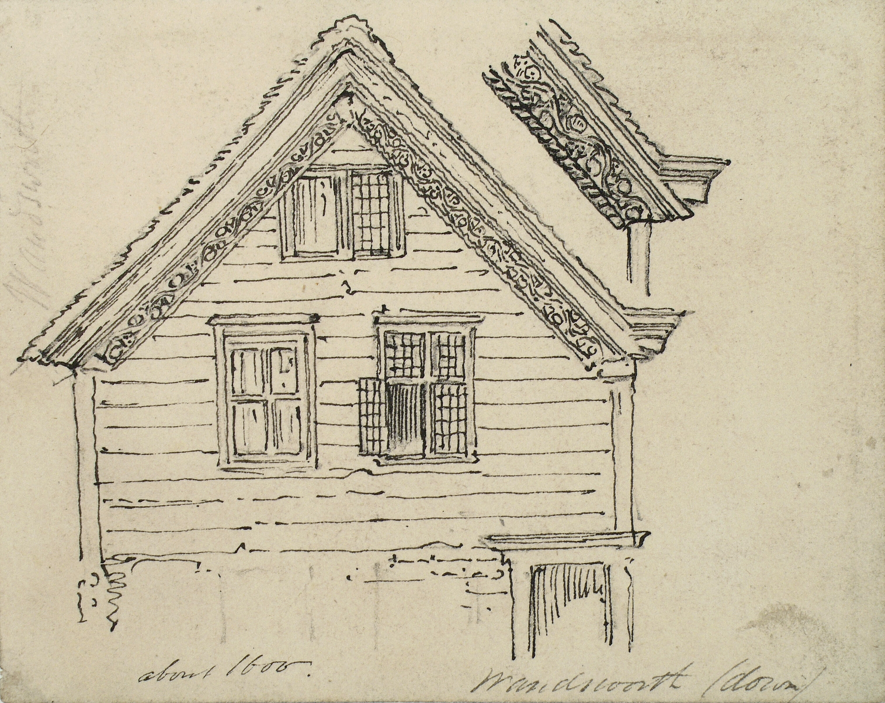 ornamental gable to a house in Wandsworth