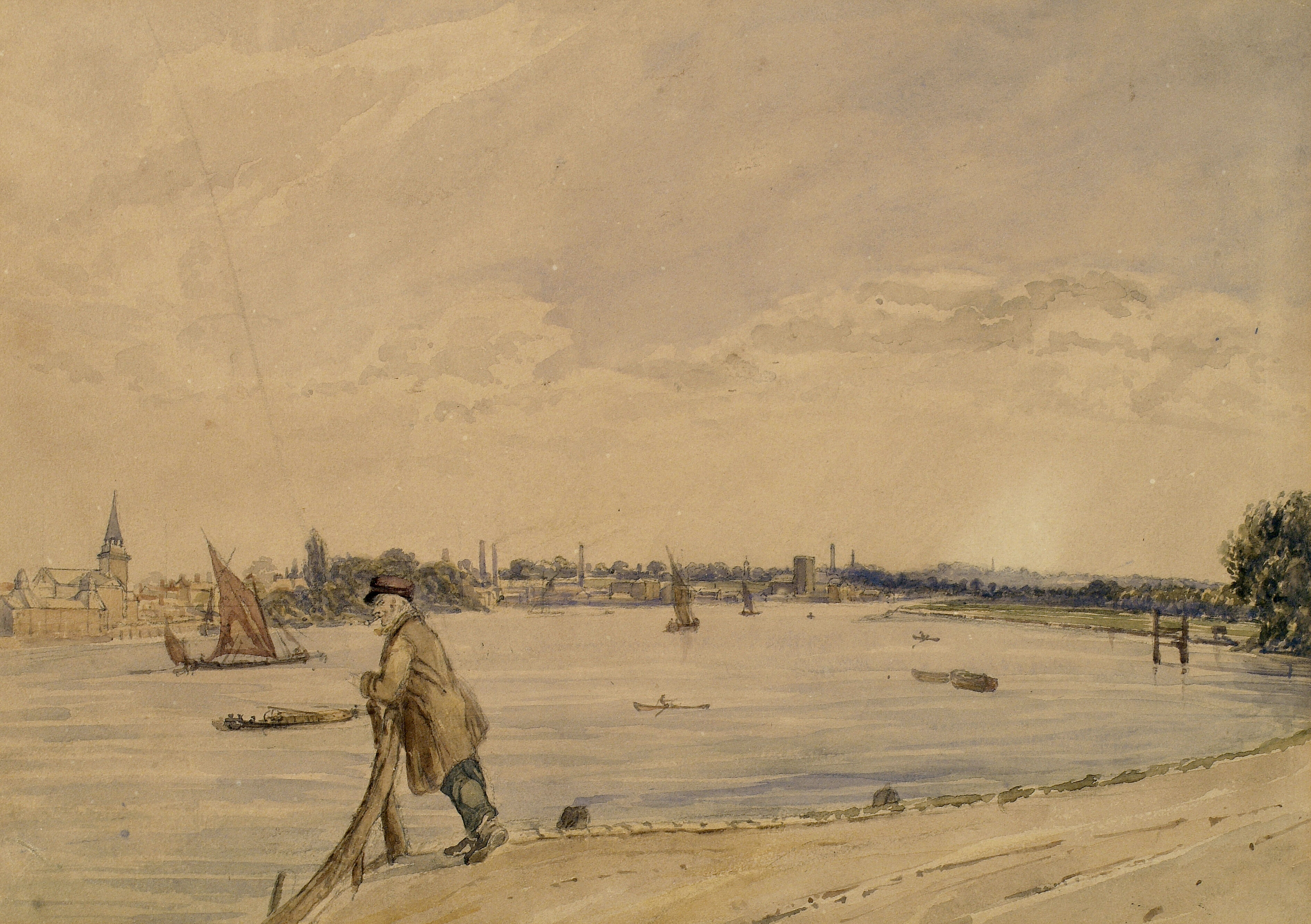 View of Battersea and Wandsworth from the Chelsea bank of the Thames