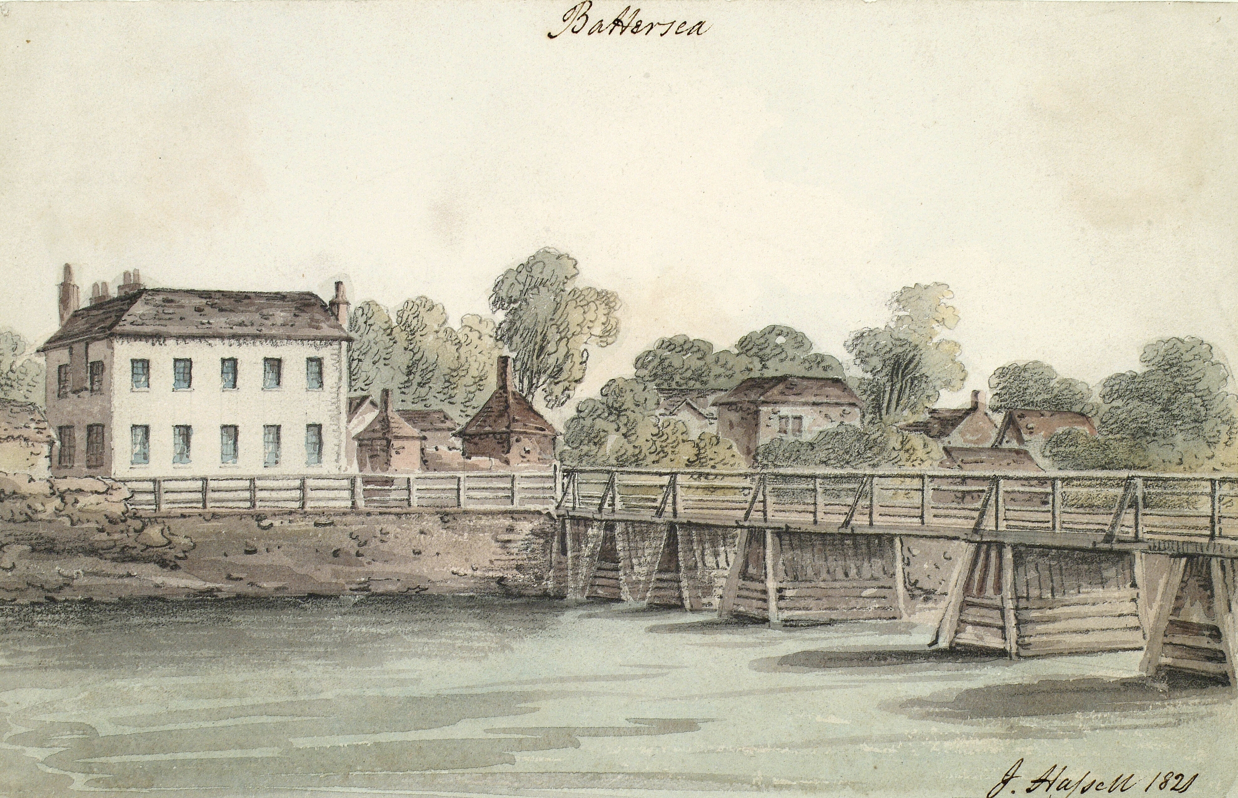 Old Battersea Bridge and the Swan Inn