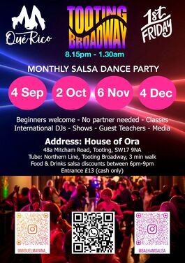 Monthly salsa party poster