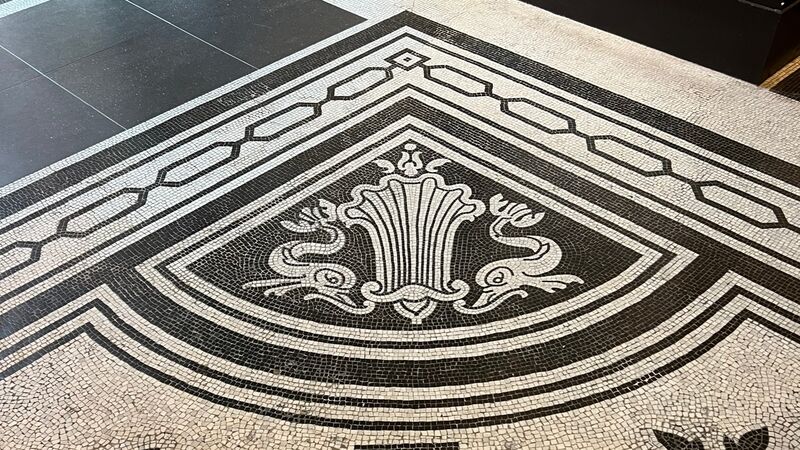 Black and White Mosaic Floor Corner Detail