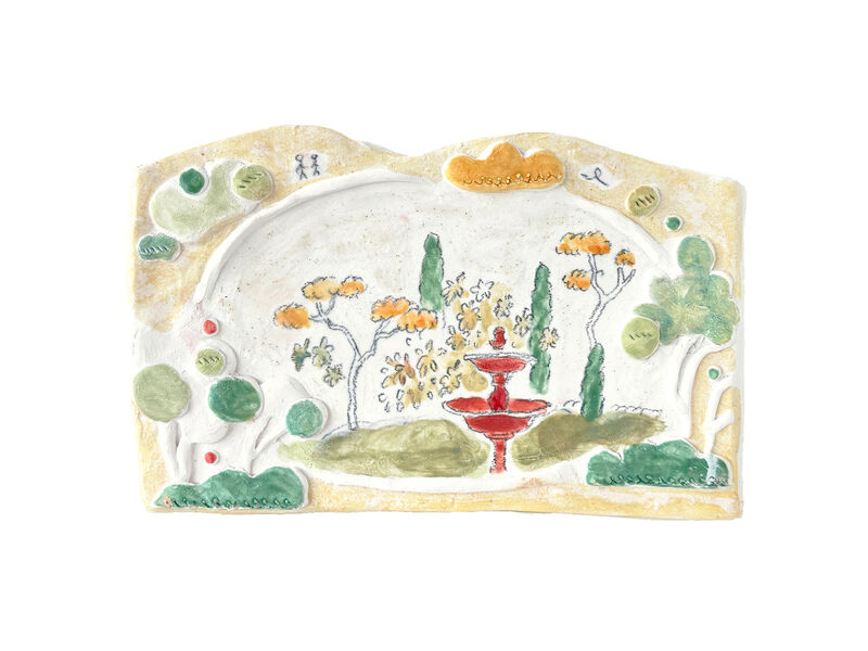 A handmade winter ceramic scene