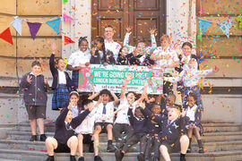 LBOC Big image - Cllr Hogg, Cllr Akinola and St Joseph's Primary School