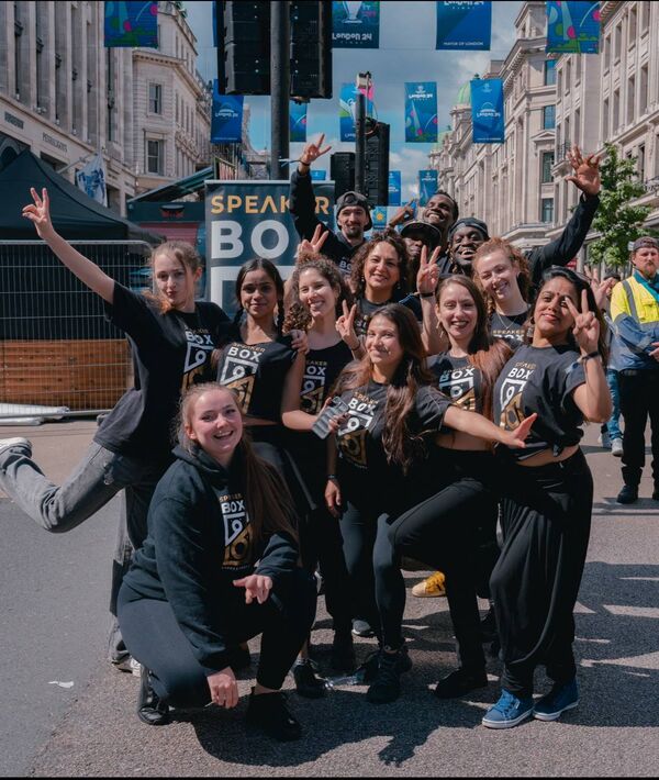 Speaker Box Street Party performance at the Champions League 2024 