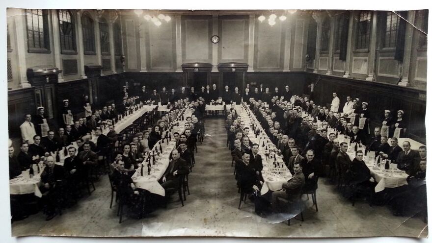 Photograph of a Young's brewery Christmas dinner