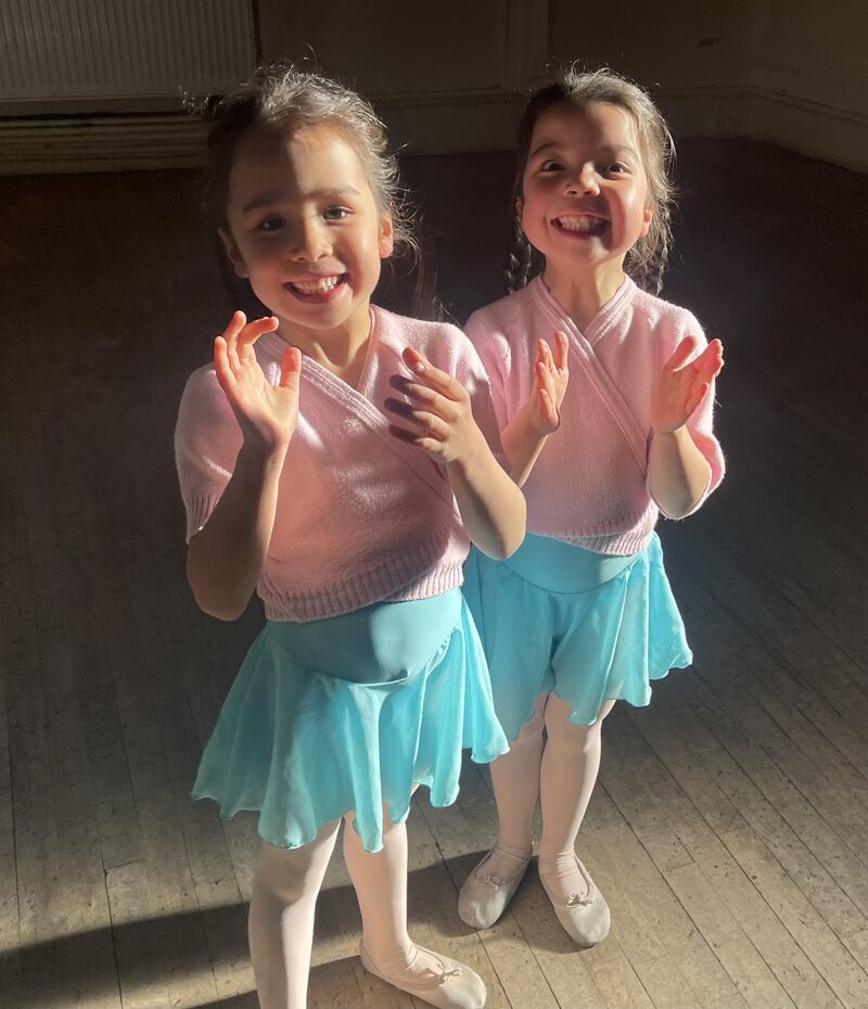 Two students having fun in class