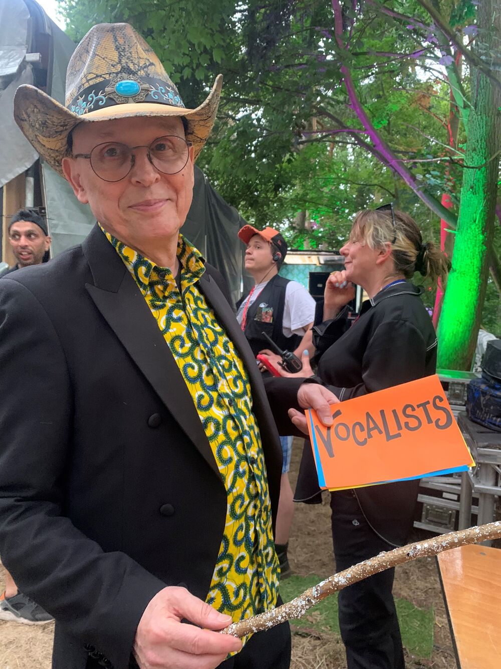 DJ Max Reinhart wears a cowboy hat at Latitude Festival