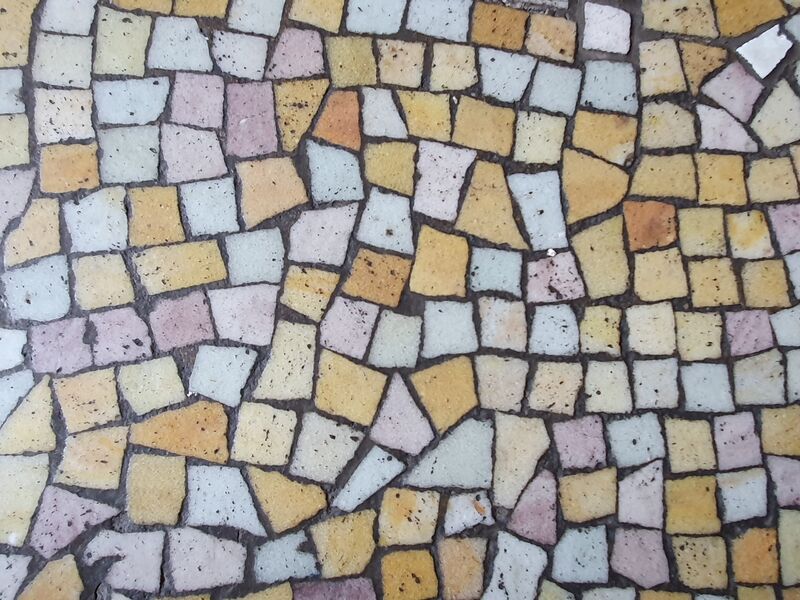 Hotel Russell entrance mosaics - detail