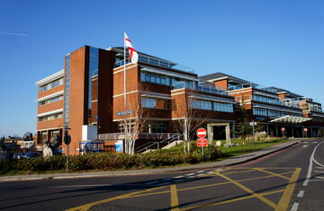 big hospital brown brick