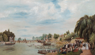 Rowing Match at Putney, London. elizabeth clasper.