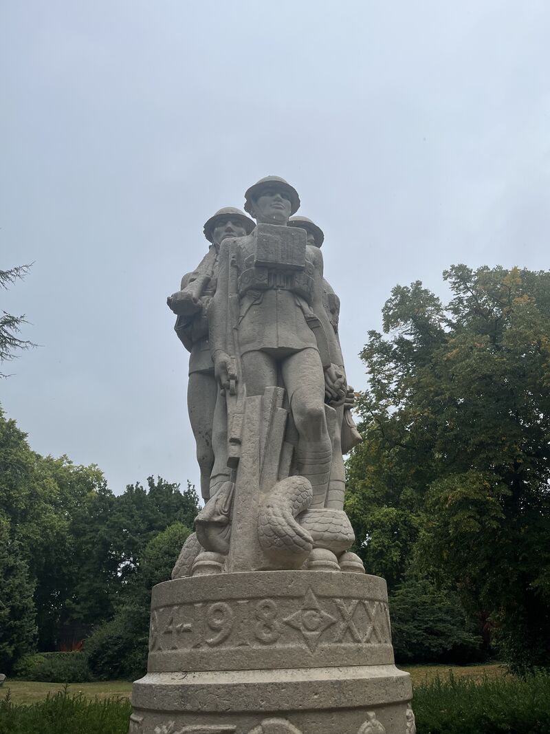War memorial - three standing figures