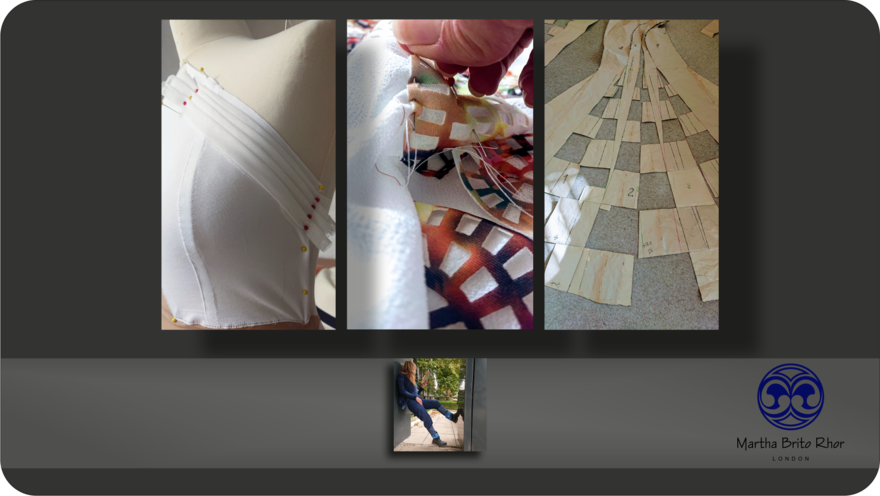 This collage is a window into Sporture—my fusion of couture craftsmanship and future-facing design. From the first pin on the mannequin to the final hand-sewn detail, each image reveals the rhythm of my creative process: tactile, intentional, and deeply personal.