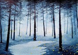 lvaro Petritoli 'Indigo Path II' 2025 (ink on watercolour paper) 50 x 70cm