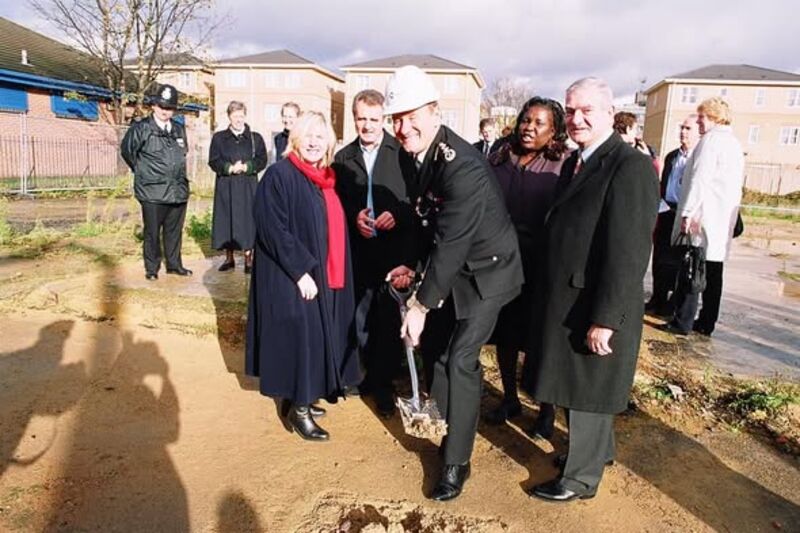 The foundations of what would become the Yvonne Carr Centre being ceremonially dug.