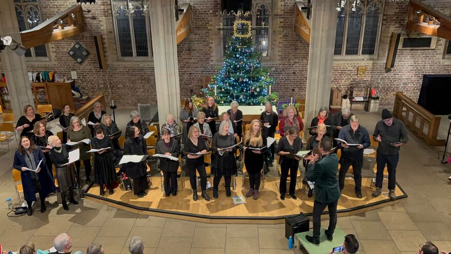 Performing at St Mary's Church, Putney at one of our Christmas concerts