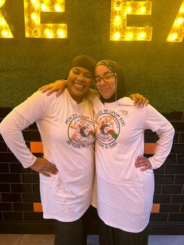Tiah and Layinah, directors of the arty-crafty crescent club