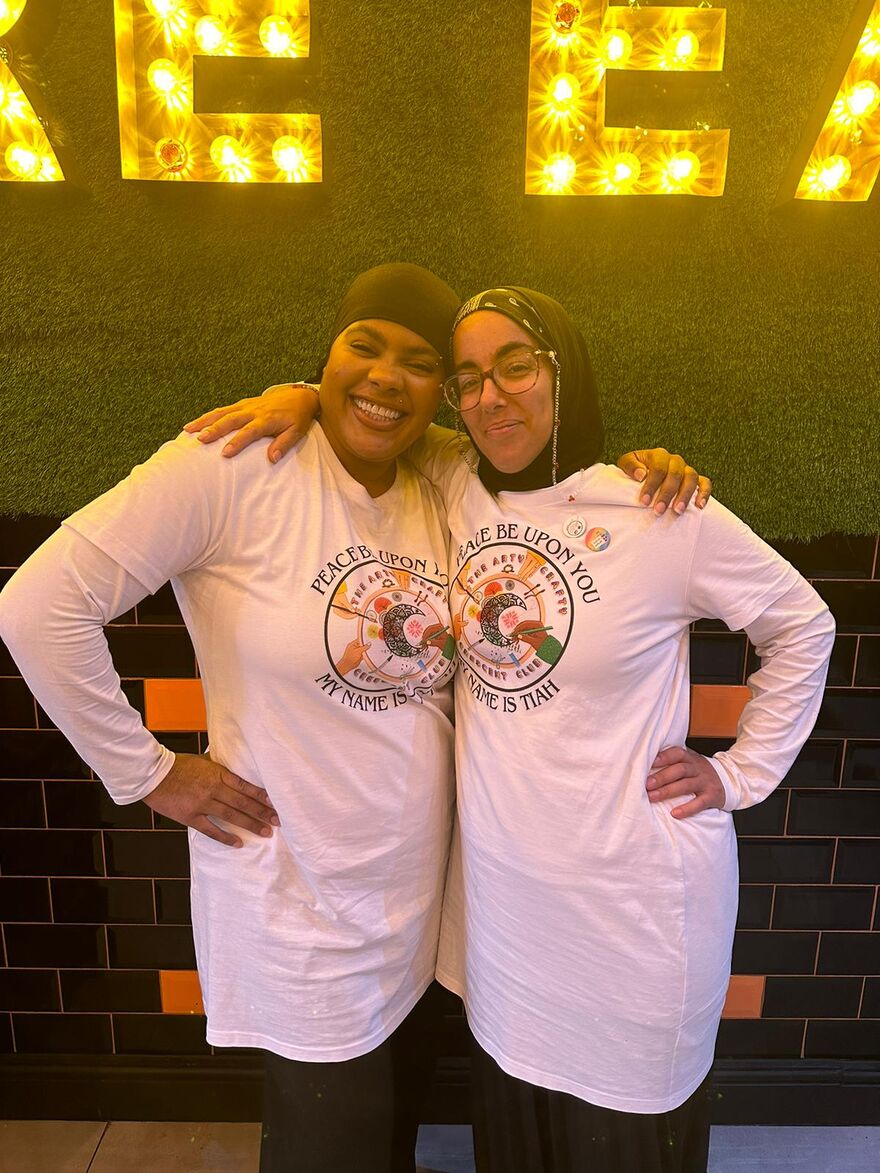 Tiah and Layinah, directors of the arty-crafty crescent club