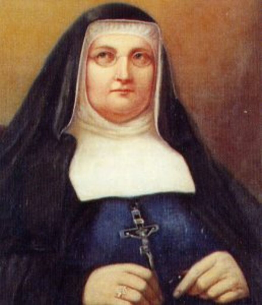Painted portarit of Mother Magdalen in her religious clothing