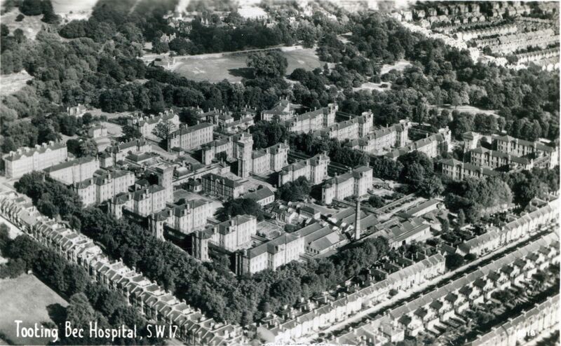 Aerial view of Tooting Bec Hospital 1930's