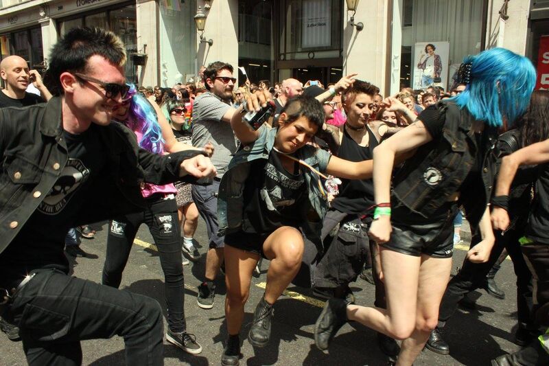 Punks Dancing Joyfully In The Street