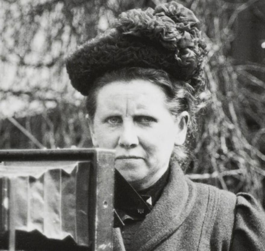 Photographic portrait of Christina Bloom behind the camera.  Sourced from wikipedia - public domain.