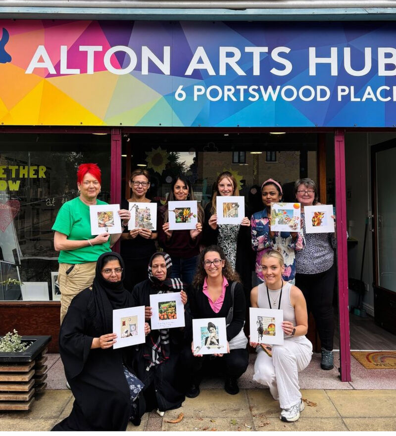 Collage workshop in Roehampton arts hub 
