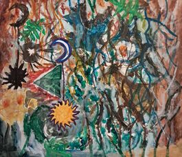 Colourful Abstract paining and collage
