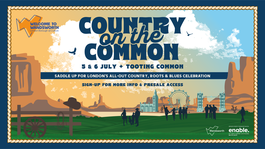 Country music guitarist playing outdoors at a festival wearing a cowboy hat