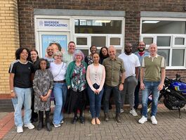 The Wandsworth Way Communrity Artists gathered outside Riverside Radio