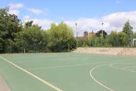 green court, green trees
