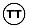 Two T letters in a black circle on a white background