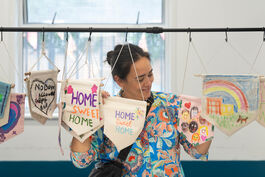 Image of an artist participating in a workshop Credit: Mickey Lee. 