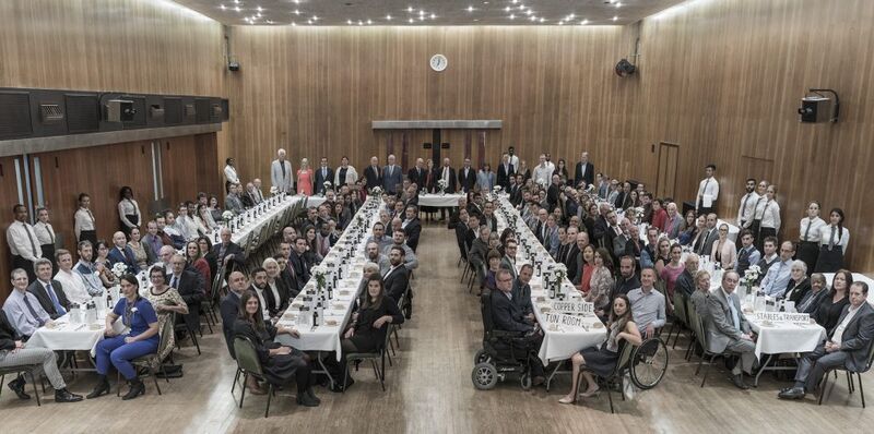 Neville Gabie's The Dinner photograph. A recreation of the original Young's photograph.