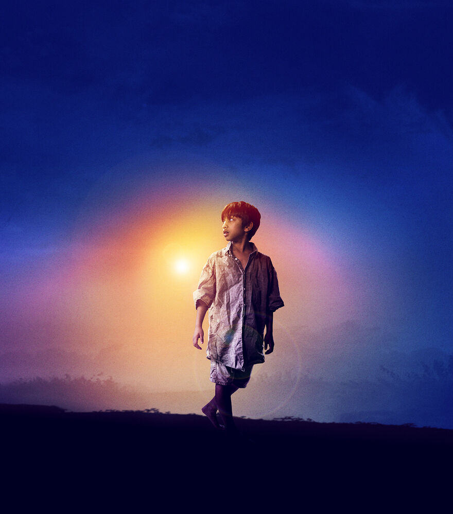 image of a child against a bluebackground - show image 
