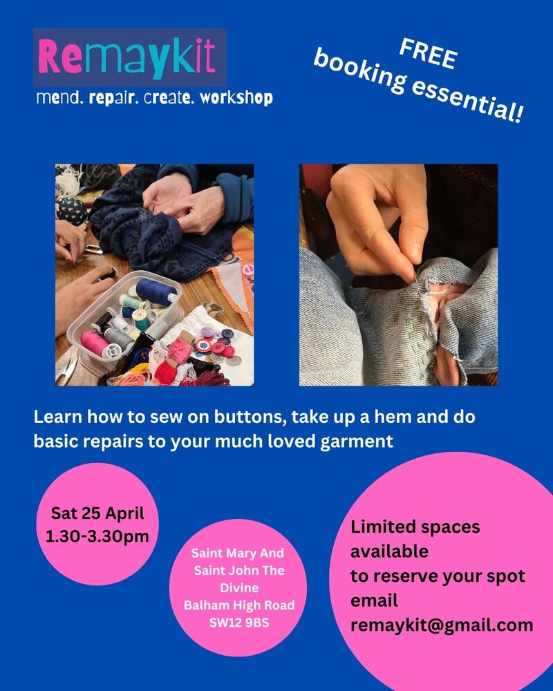 Our next Mend and Repair Free workshop for the community
