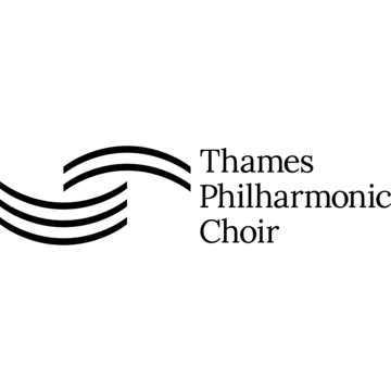 The image is the choir logo - this has five wavy lines that reflect a musical stave, next to the choir's name which is Thames Philharmonic Choir