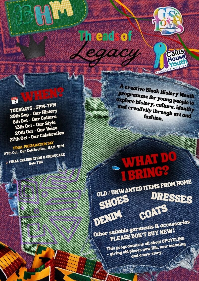 Information Flyer for BHM Threads Of Legacy Workshops