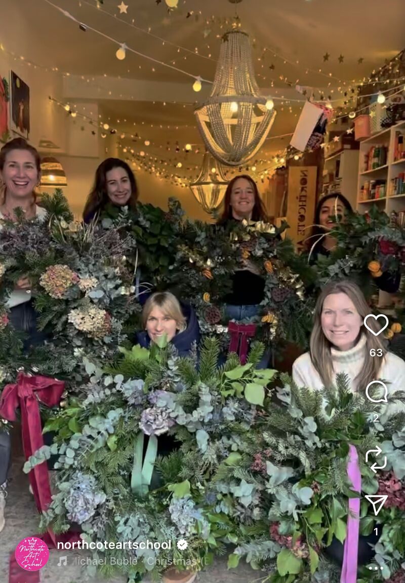 Wild Wreath Workshops at Northcote art school 