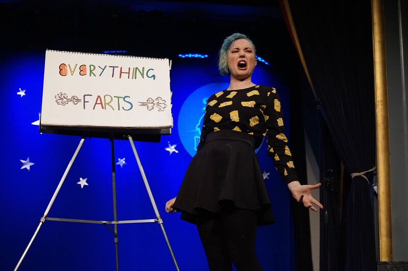 Bec next to one of her famous flipcharts