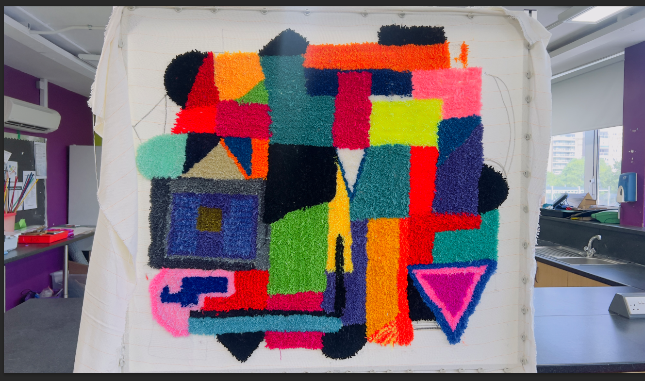 Brightly coloured tapestry